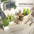 thumbnail image 3 of 43.3" Wooden Outdoor Storage Cabinet Garden Potting Shed with Shelf & Double Doors, Natural Fir Wood, 3 of 12