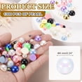 thumbnail image 2 of 1300Pcs Half Pearl, 6mm Plastic Half Flatback Imitation Pearls Cabochon for DIY Crafts Clothing (White AB), 2 of 6