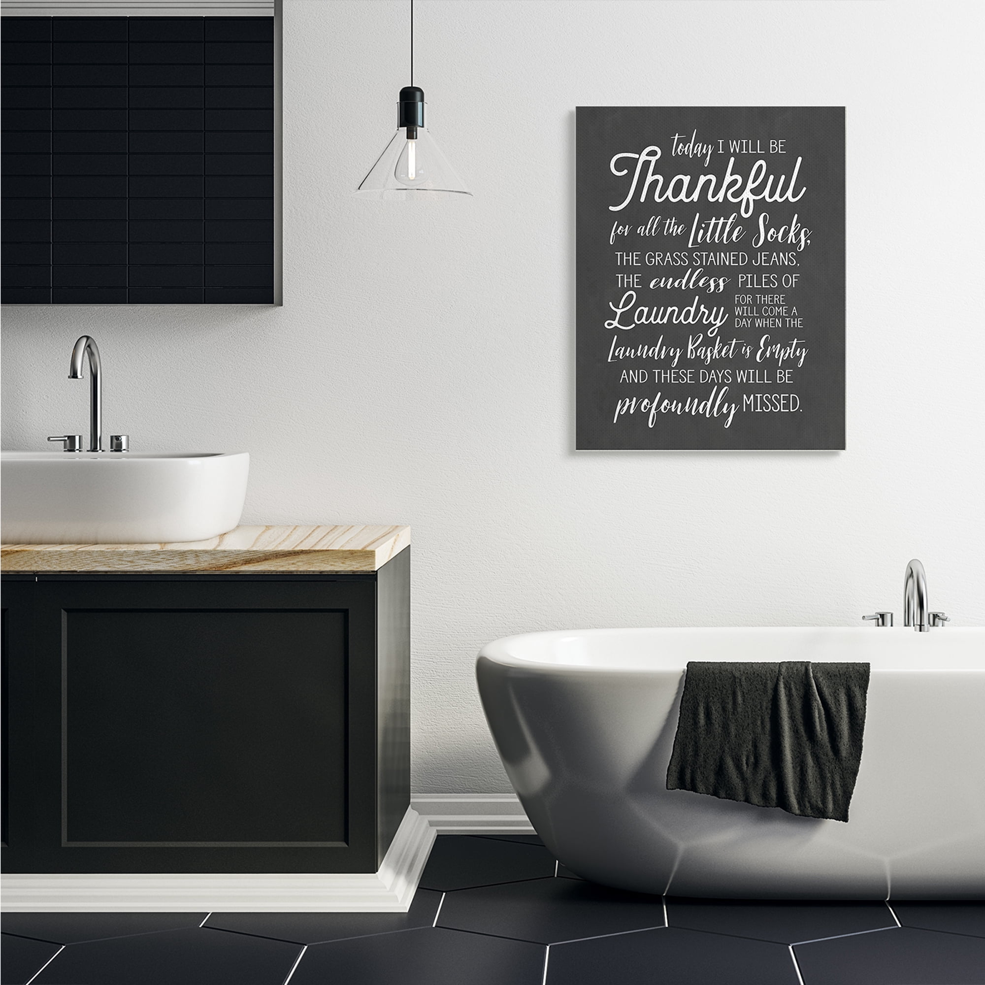 Stupell Industries Today Will Be Thankful Phrase Family Laundry Housework,30 x 40,Designed by Lettered and Lined