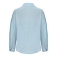 thumbnail image 6 of AXXD Blue Basic Ladies Sweatshirts Summer 2024 Trendy Casual Long Sleeve Pocket Turndown Collar Button Shirt Tops, 6 of 7