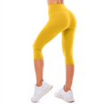 thumbnail image 6 of High Waisted Leggings for Women - Full Length Capri Buttery Soft Yoga Pants for Workout Athletic Yellow L, 6 of 8