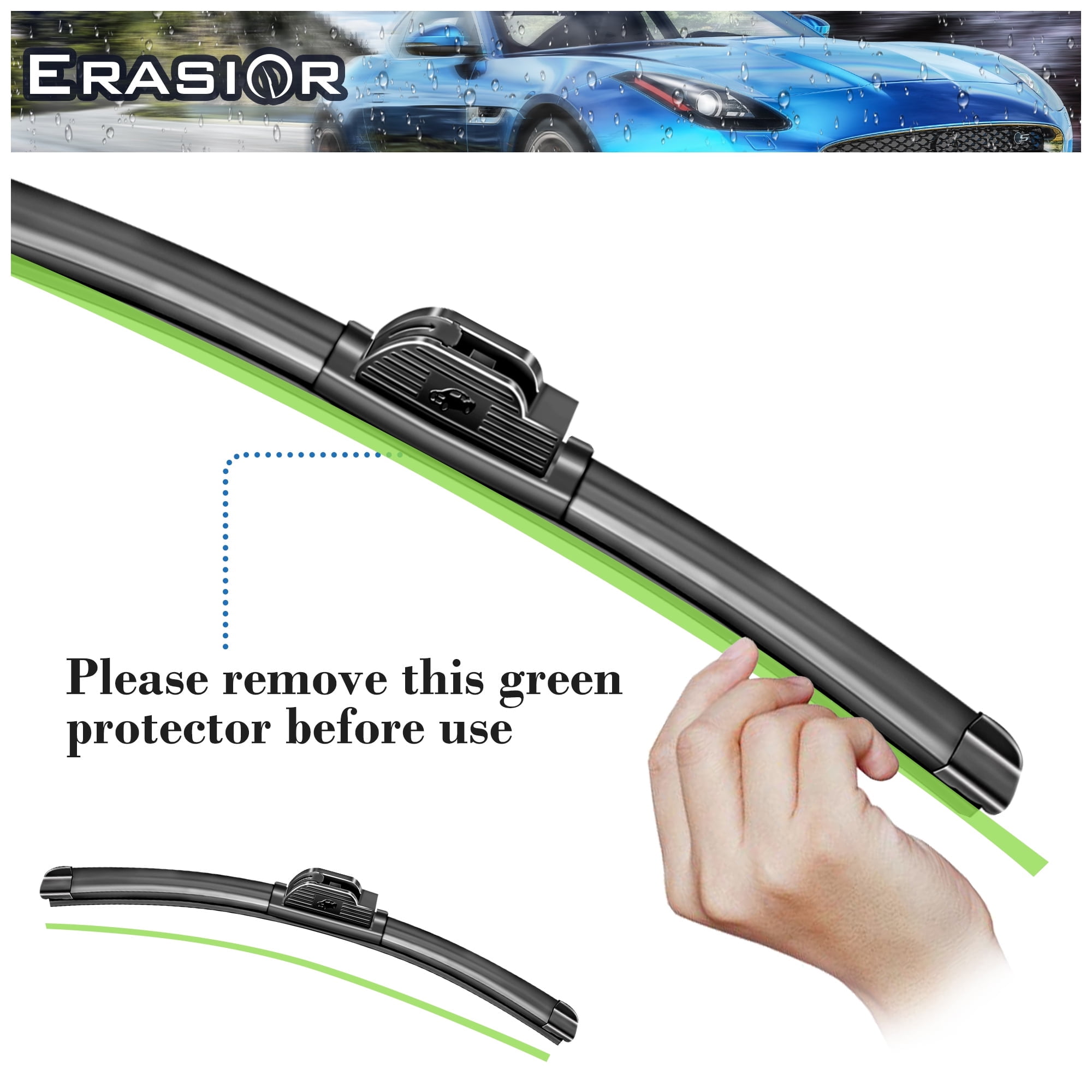 Erasior 26+20+11W Front & Rear Windshield Wiper Blades Fit For BMW X3 2018-2022, Set of 3, Y27D4D2S