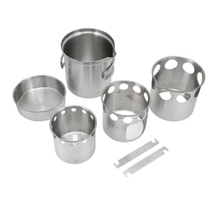 Ensemble de cuisine en acier inoxydable,Cuisine en acier incolore Set de cuisine Portable Set de cuisson en extérieur Kit de cuisine artisanal supérieur