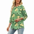 thumbnail image 5 of Ronuti Womens 3/4 Sleeve Tops Ladies Blouses Crew Neck T Shirts for Women Loose Fit Tunic Tops, 5 of 9