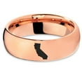 thumbnail image 2 of Tungsten California The Golden State Band Ring 7mm Men Women Comfort Fit 18k Rose Gold Dome Polished, 2 of 4