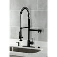 thumbnail image 2 of Kingston Brass LS8500DL Concord Single-Handle Deck-Mount Pre-Rinse Kitchen Faucet with Pot Filler, Matte Black, 2 of 7