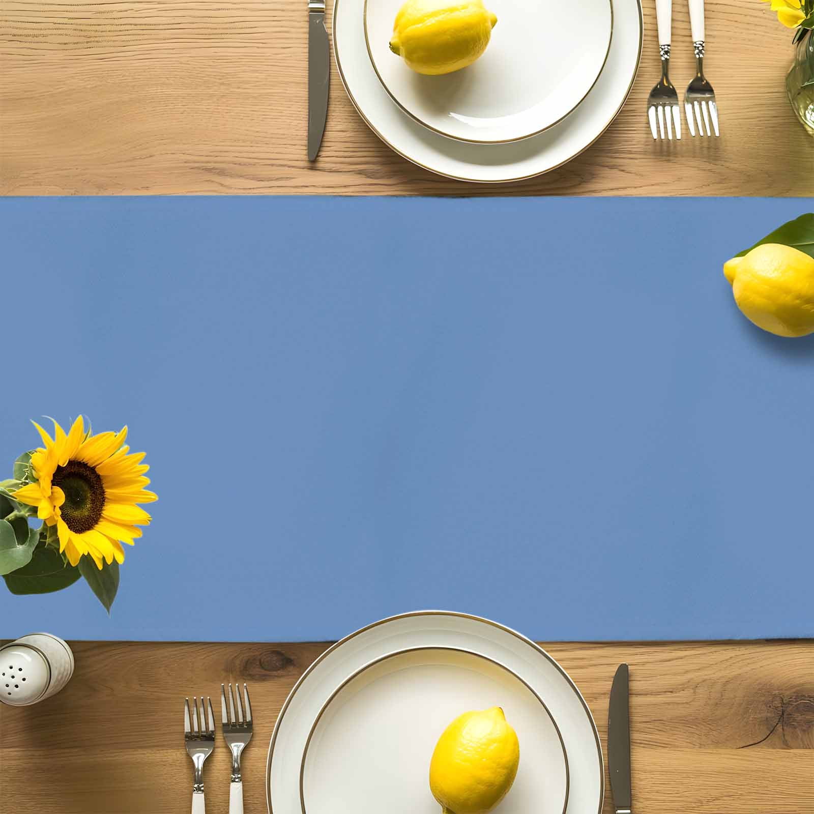 Watercolor Blue Gradient Table Runner 90 Inches Long, Minimalist Style Table Runners Tabletop Scarf Kitchen Dining Tables Decoration for Home Party Indoor Outdoor