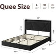 thumbnail image 3 of Floating Bed Frame with RGB LED Lights & Charging Station – Upholstered Suspended Platform Bed with Storage Headboard (Full/Queen) – No Box Spring Needed, 3 of 8