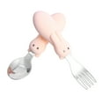 thumbnail image 2 of FRCOLOR Baby Utensils 1 Set Baby Utensils Infant Training Tableware Short Handle Spoon Fork Set,4.69"X1.14"X0.79", 2 of 4