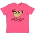 thumbnail image 3 of Inktastic Just Hanging Around with Cute Sloth Youth T-Shirt, 3 of 5