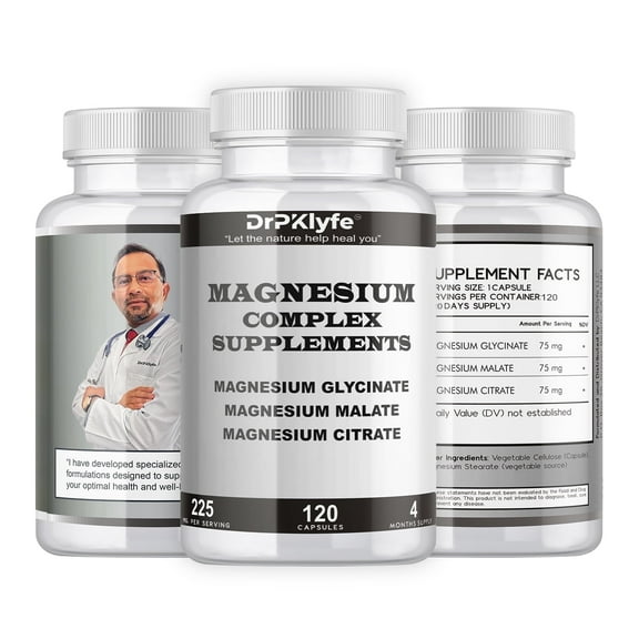 DrPKLyfe's Magnesium Glycinate-Citrate-Malate Complex Capsule for Heart, Bone and Muscles Health