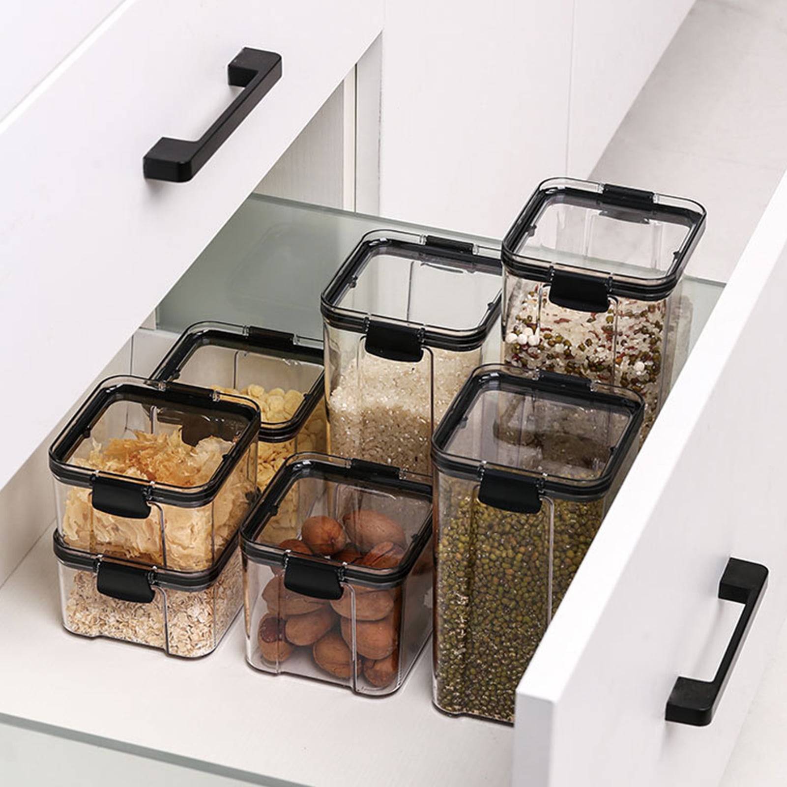 SPRING PARK Food Storage Containers Kitchen Pantry Organization and Storage,  BPA-Free, Plastic Canisters with Durable Lids Ideal for Cereal, Flour &  Sugar 