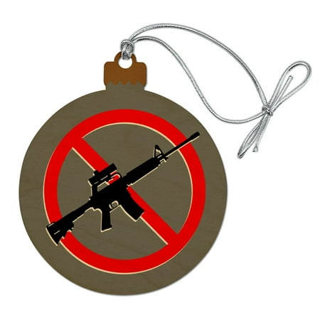 No Assault Rifles Wood Christmas Tree Holiday