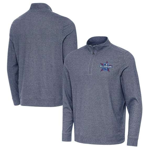 Men's Antigua Heather Navy 2026 MLB All-Star Game Subtle Quarter-Zip Jacket