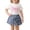 White, variant on SGMVNU Girls 2 Piece Summer Outfit Casual Short Sleeve Graphic Tee Shirt and Denim Shorts Set Kid Clothing Set Size 5-6 Years White