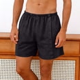 thumbnail image 2 of Pantalones Cortos de Cintura Elástica para Hombre Color Sólido Pantalones Cortos Casuales con Botón Totalmente Abierto para Hombres Primavera Y Verano, 2 of 8