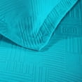 thumbnail image 6 of Superior Geometric Fret Cotton Bedspread and Sham Set, 2-Piece Decorative Breathable Bedspreads, Twin, Peacock Blue, 6 of 9