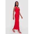 thumbnail image 2 of Women's Metallic Detail Cowl Neck Side Ruched Maxi Dress, 2 of 3