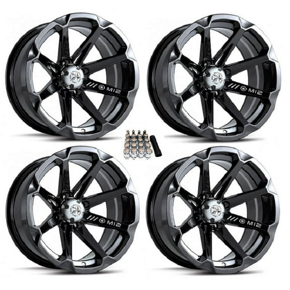 MSA M12 Diesel UTV Wheels/Rims Black 14" Honda Pioneer