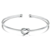 Love Knot Bracelet for Women or Men by Ginger Lyne | Bridal Party Gifts |  Sterling Silver Bangle for Women Adjustable