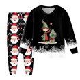 thumbnail image 2 of Staki Silk Christmas Pajamas Boys Pajamas Long Sleeve Top Long Pants Christmas Pajama Sets Kids Funny Prints Pjs 2 Piece Boy Sleepwear(Black,2Y), 2 of 6