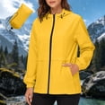 thumbnail image 5 of ShomPort Rain Jacket for Women Packable Zipper Drawstring Hooded Trendy Loose Waterproof Jackets, 5 of 7