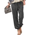 thumbnail image 1 of Women's Solid Color Pants Elastic Waist Casual Pants, 1 of 1