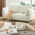 thumbnail image 3 of TROPOW 66 Inch Queen Size Sofa Bed, Queen Sleeper Sofa with 360G Linen Fabric&Pillows Suitable for Living Room, 3 of 7