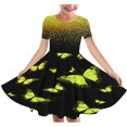 thumbnail image 2 of QIPOPIQ Robe d'Été pour Fille Art Van Gogh Impression 3D Col Rond Manches Courtes T-Shirt Robe Évasée Liquidation, 2 of 5