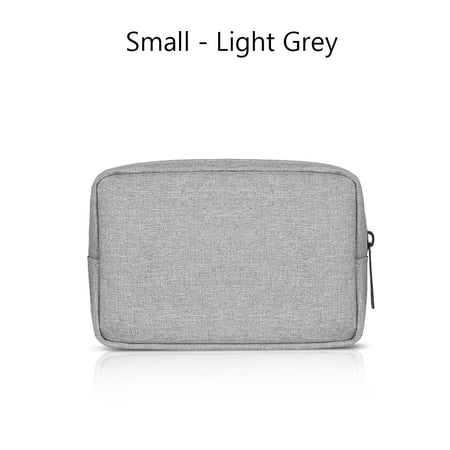 Large Capacity HDD Organizer Travel Gadget Devices Pouch Makeup Cover Digital Accessories Storage Bag LIGHT GREY 16 X 11CM
