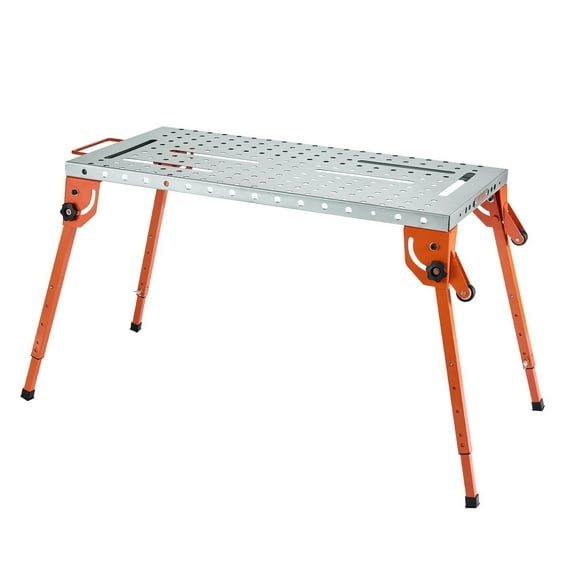 Welding Table 44"x21" 500LBS Folding Workbench - Adjustable Height Welding Station for Metalworking, DIY Projects, Heavy Duty Repair