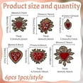 thumbnail image 2 of 1 Bag 6 Styles Sequin Heart Applique Heart Crystal Embroidery Patches Handmade Bling Applique Sew on Applique Repair Patch for Clothing Jacket Backpack Hat DIY Crafts Decorations Red Golden, 2 of 7