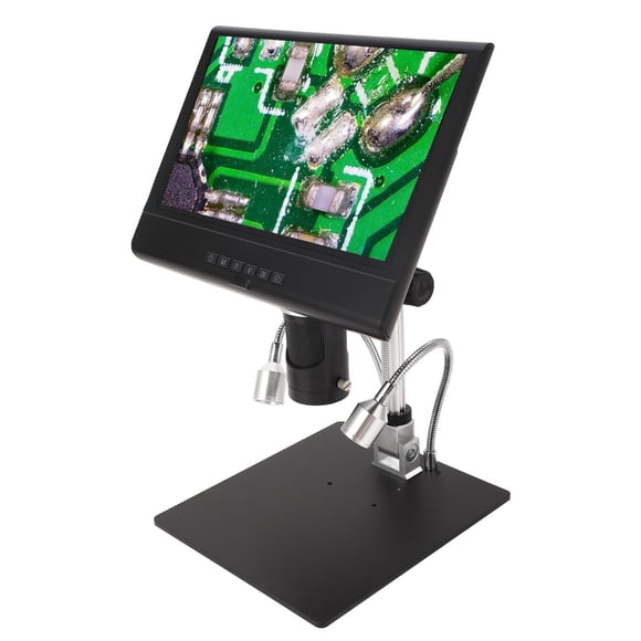 LCD Digital Microscope, Soldering Microscope Industrial Highly Sensitive 0-4X Adjustable Zoom 1080P 180 Degree With 2 Optical Lenses For Electronics Repair