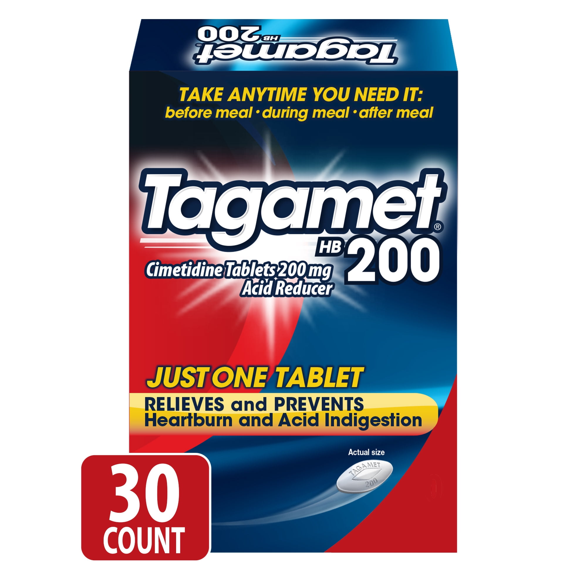 Tagamet HB 200, Acid Reducer and Heartburn Relief in 30 Minutes, Cimetidine 200mg, 30 Ct
