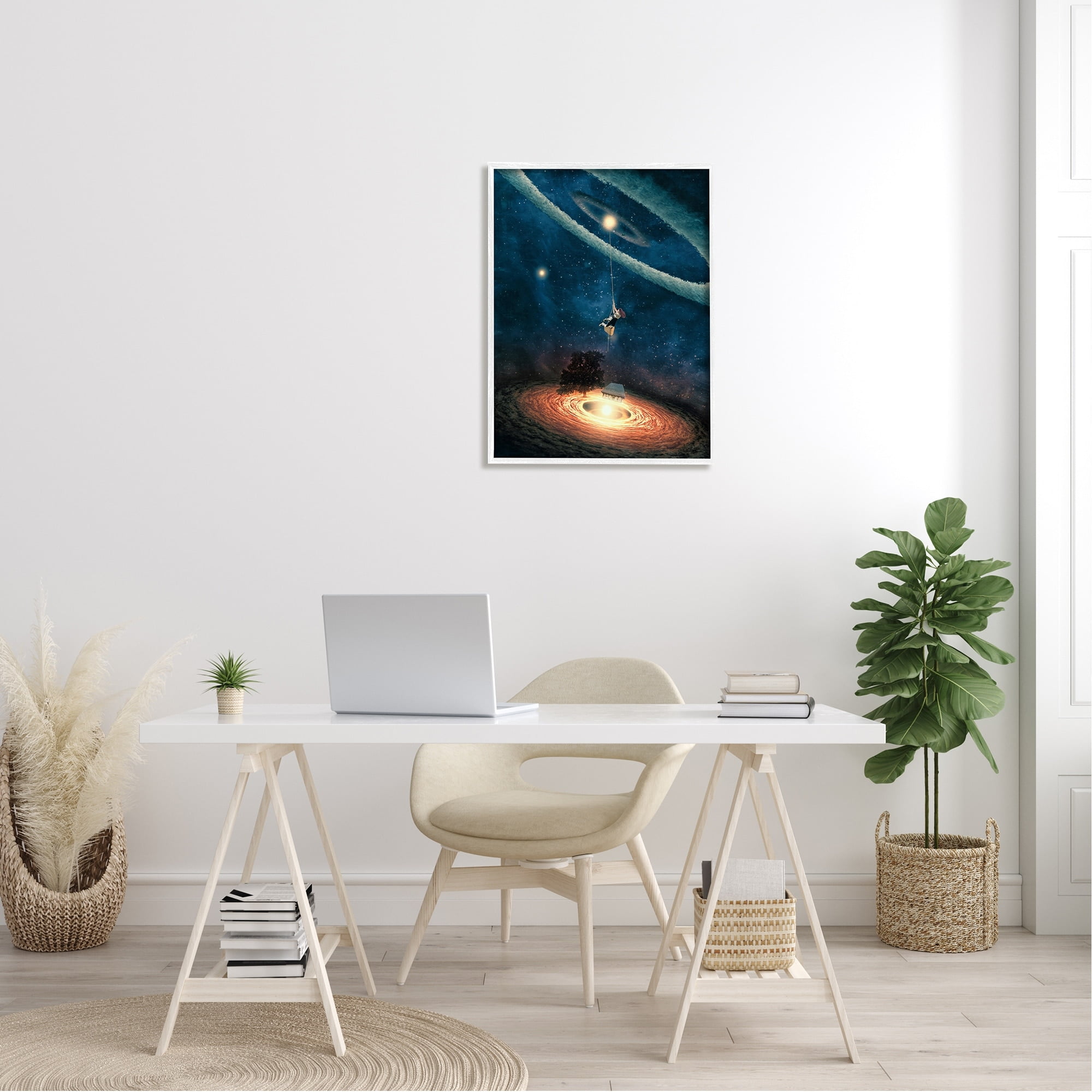 Stupell Industries Surreal Tree Person Outer Space Glowing Nebula Stars Framed Wall Art, 24 x 30, Design by Paula Belle Flores