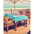 thumbnail image 2 of Outdoor Tablecloth with Umbrella Hole for Patio/Picnic/Party/Camping, Pink Purple Birds Waterproof Table Cloth Rectangle Table Cover Washable, Botanical Watercolor Leaf Floral Plant 60"x 102", 2 of 7