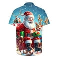 thumbnail image 5 of Men's Christmas Hawaiian Shirt with Santa and Beer Print Button Down Short Sleeve Aloha Top for Holiday Parties Festive Casual Wear, 5 of 5