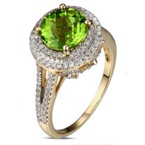 2 Carat Emerald and Diamond Halo Engagement Ring in Yellow Gold