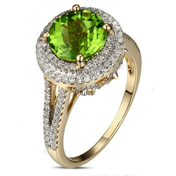 2 Carat Emerald and Diamond Halo Engagement Ring in Yellow Gold
