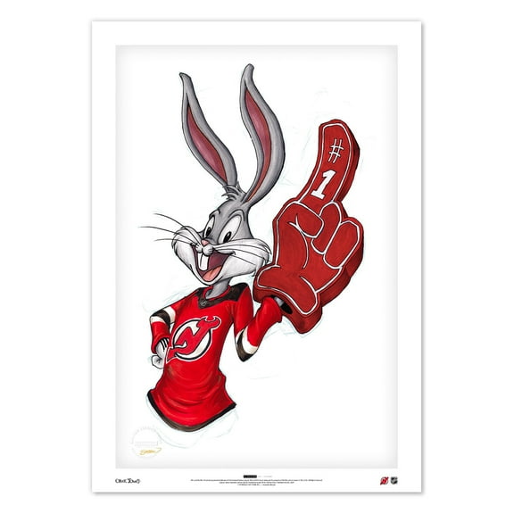 Bugs Bunny New Jersey Devils 14" x 20" Looney Tunes Limited Edition Fine Art Print