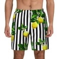 thumbnail image 2 of Goofa Lemons on Striped Printed Men's Swim Trunks Board Shorts Quick Dry Mens Swimming Trunks with Compression Liner,Breathable Fit Hawaii Beach Shorts-3X-Large, 2 of 9