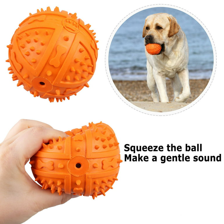 Wainbowa 4pack Dog Treat Balls, Interactive Food Treat Dispensing Dog Toys  for Small Dogs, Dog Puzzles Toys, Natural Rubber Squeaky Toys, Dog Chew
