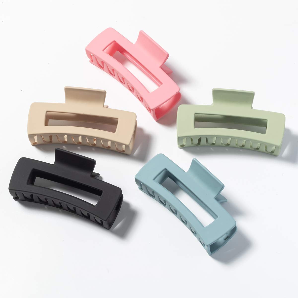 Women's thick rectangle claw clip,5 Color Hair jumbo claw clips,Strong Hold matte hair claw bannana clips,Fashion Hair Styling Accessories for women Girls