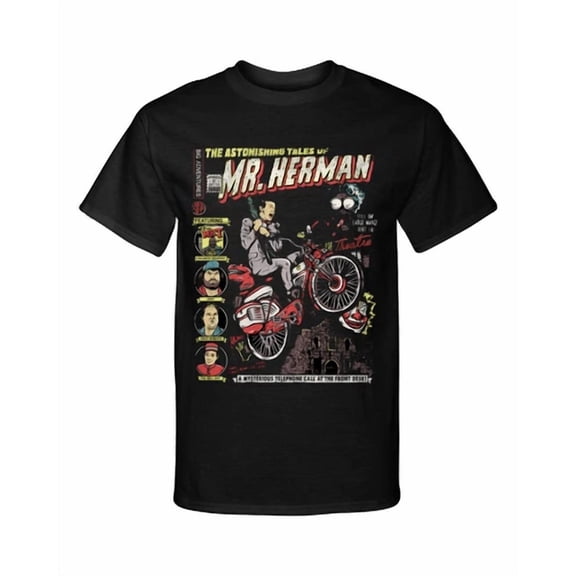 Reprint Rare Pee Wee Herman The Astonishing Tales of Mr Herman Distressed Graphic Tee Shirt