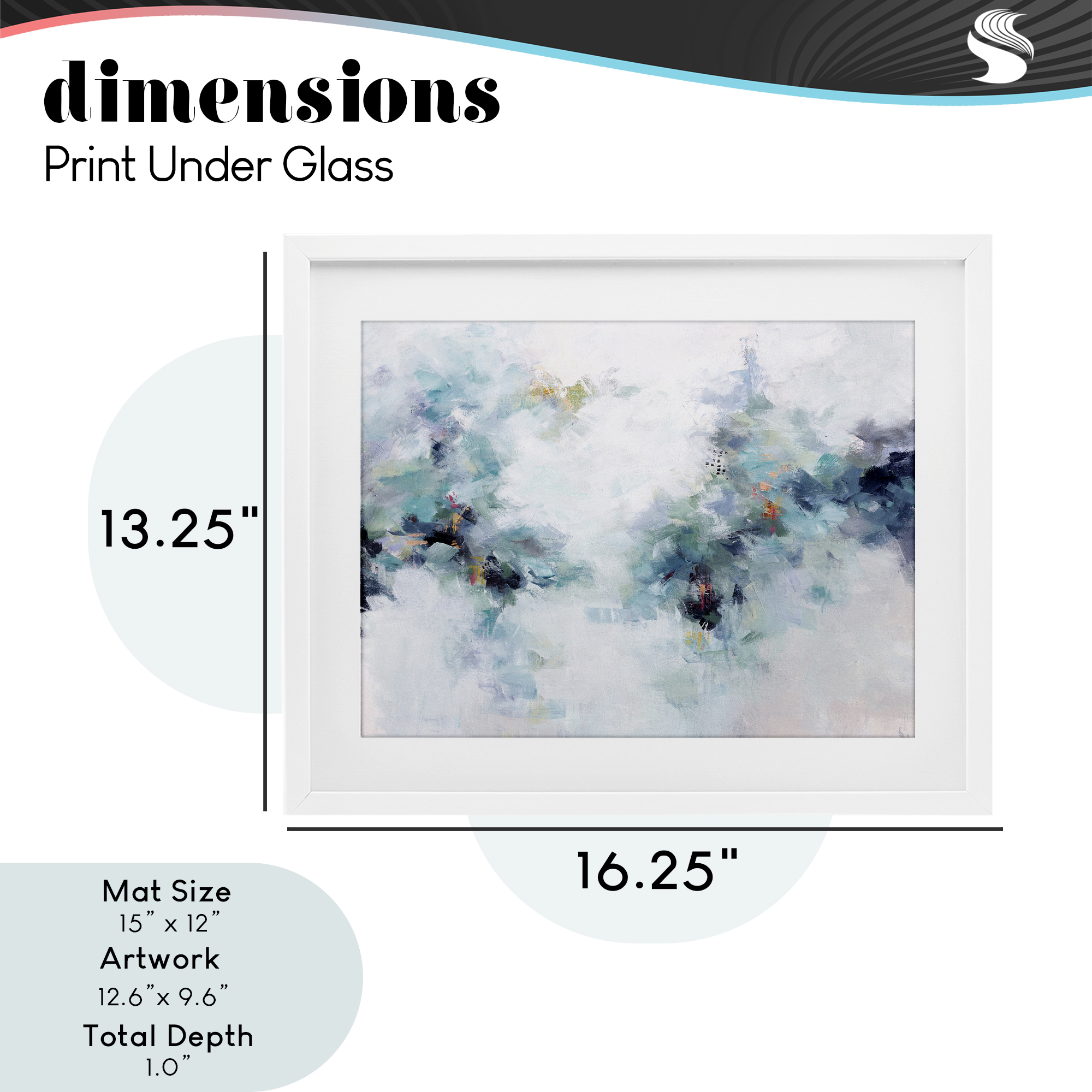 Reaching Out Abstraction White Framed Print Under Glass, design by Karen Hale