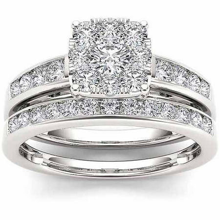 Imperial 1 Carat T.W. Diamond 10kt White Gold Round-Shape Bridal Ring Set