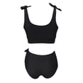 thumbnail image 4 of RUTAYY Women's Bikini Sets Solid Color High Waist Swimwear Tankini Tops with Bottom Sports Swimming Trendy Vacation Swimsuit, 4 of 5