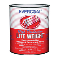 Fibre glass Evercoat LITE WEIGHT 100151 High Production Plastic Body Filler, 3 L Can, Gray, Paste
