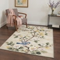 thumbnail image 3 of 2x6 Runner Rug with Bird Blossom Print Pattern Machine Washable Low Pile Non Slip Backing Lightweight Indoor Rug for Hallway Kitchen Laundry Room Bedroom Bathroom, Sand Beige, 3 of 4