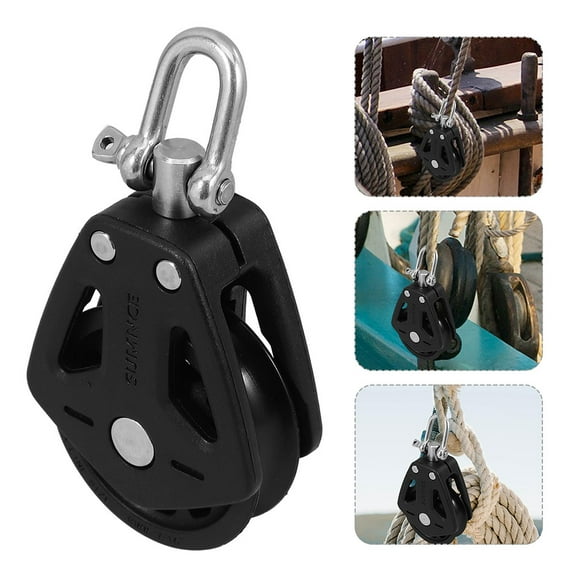 MLINS 2pcs Stainless Steel Double Pulley Block for Marine Sailboat Kayak Cable Runner Swivel Lifting Rope